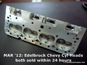 2 Edelbrock Small BLock Chevy Cylinder Heads
