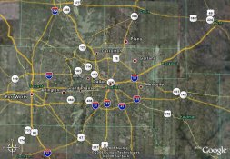 Google Map Greater DFW Metroplex - 253x175